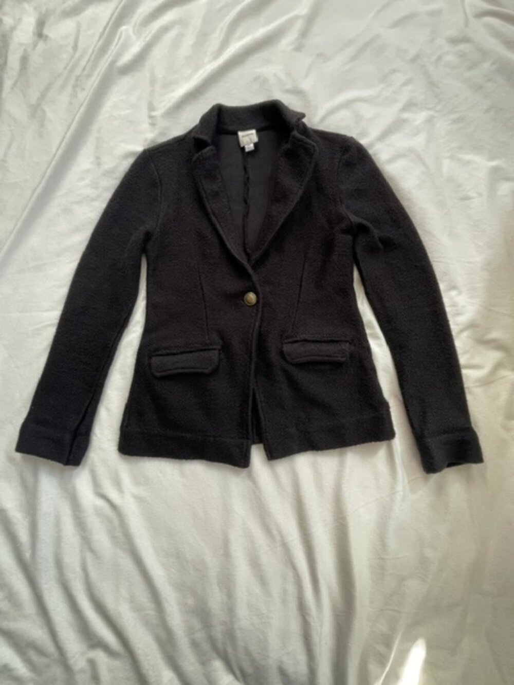Anthropologie Maeve Coat Blazer Jacket Women's Long Sleeve Cotton, Black, XXS - Picture 3 of 10